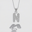 Sterling Silver N Initial Pendant Necklace handcrafted in Malta