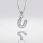 Sterling Silver U Initial Pendant Necklace handcrafted in Malta