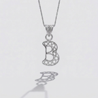 Sterling Silver B Initial Pendant Necklace handcrafted in Malta