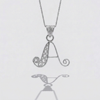 Sterling Silver A Initial Pendant Necklace handcrafted in Malta