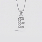 Sterling Silver E Initial Pendant Necklace handcrafted in Malta