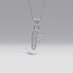 Sterling Silver F Initial Pendant Necklace handcrafted in Malta