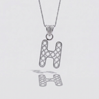 Sterling Silver H Initial Pendant Necklace handcrafted in Malta