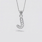 Sterling Silver J Initial Pendant Necklace handcrafted in Malta