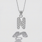Sterling Silver N Initial Pendant Necklace handcrafted in Malta