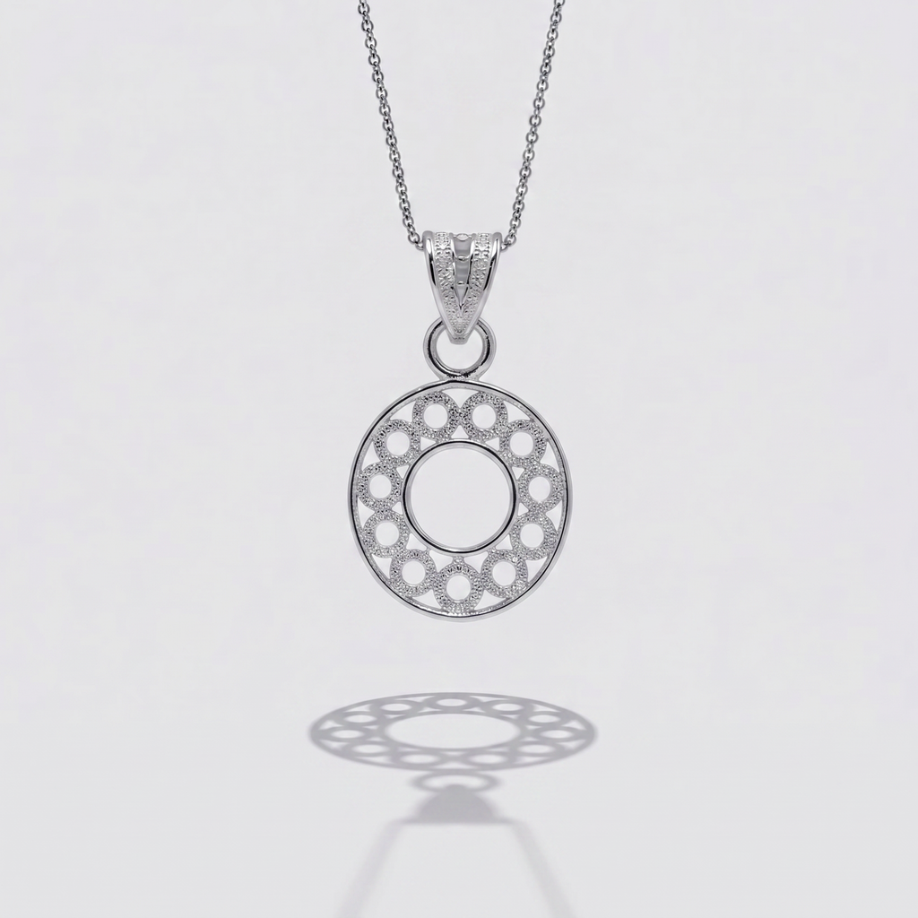 Sterling Silver O Initial Pendant Necklace handcrafted in Malta