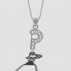 Sterling Silver P Initial Pendant Necklace handcrafted in Malta