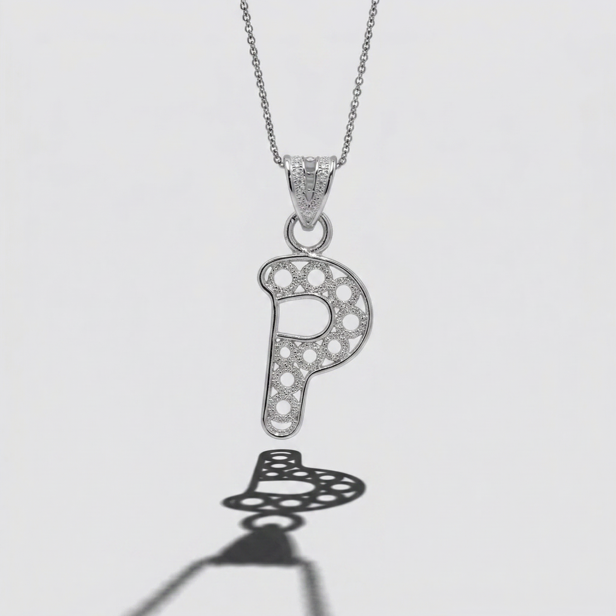 Sterling Silver P Initial Pendant Necklace handcrafted in Malta