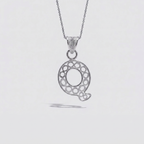 Sterling Silver Q Initial Pendant Necklace handcrafted in Malta
