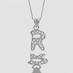 Sterling Silver R Initial Pendant Necklace handcrafted in Malta