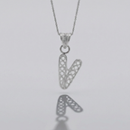 Sterling Silver V Initial Pendant Necklace handcrafted in Malta