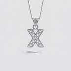 Sterling Silver X Initial Pendant Necklace handcrafted in Malta